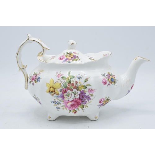 71 - Hammersley bone china tea pot decorated with a floral spray design. 28cm long. In good condition wit... 