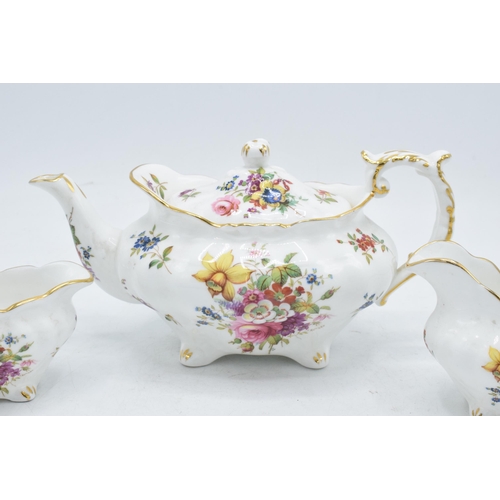 74 - Hammersley small teapot, milk and sugar decorated with floral sprays (3). In good condition with no ... 