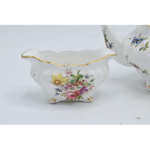 74 - Hammersley small teapot, milk and sugar decorated with floral sprays (3). In good condition with no ... 