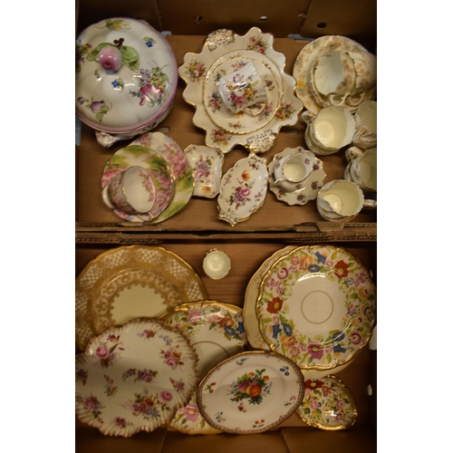 76 - A good collection of 19th and 20th century tea and dinner ware to include Hammersley Queen Anne, How... 