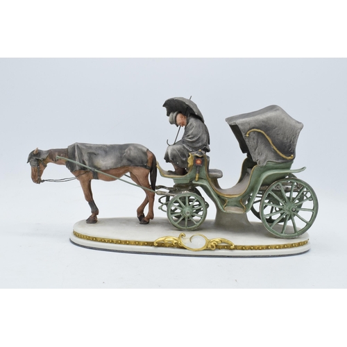 148A - Guseppe Cappe (Capo Di Monte) Italian porcelain figure 'The Last Carriage' with artists marks to rea... 