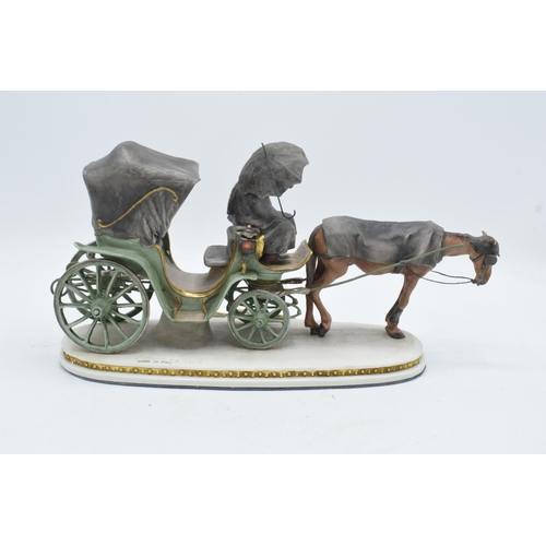 148A - Guseppe Cappe (Capo Di Monte) Italian porcelain figure 'The Last Carriage' with artists marks to rea... 