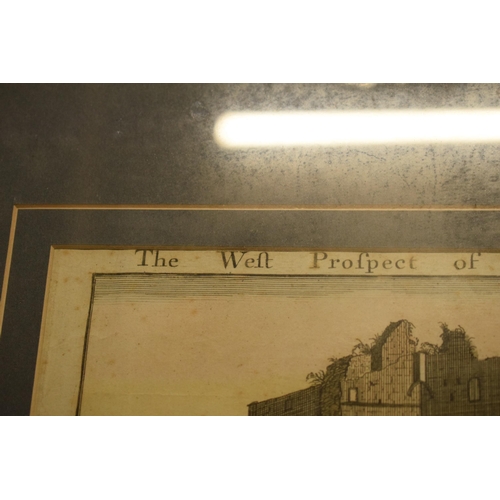 351 - A framed print 'The West Prospect of Newark Castle in the County of Nottingham' ('The Weft Profpect ... 