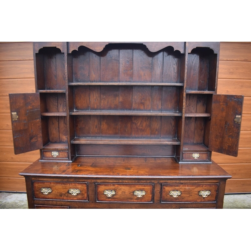 303 - Late 19th century oak dresser and rack of fine quality in the 18th century style of good proportions... 