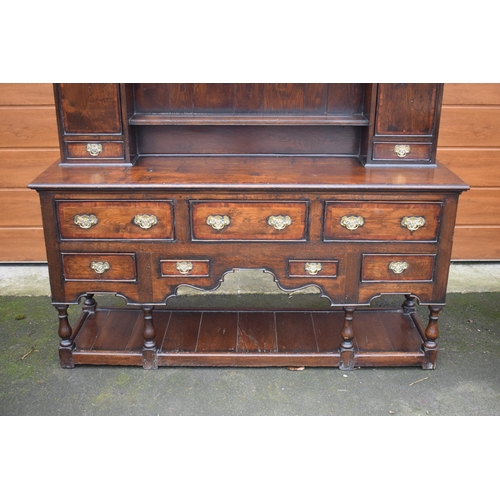 303 - Late 19th century oak dresser and rack of fine quality in the 18th century style of good proportions... 