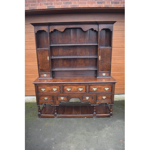 303 - Late 19th century oak dresser and rack of fine quality in the 18th century style of good proportions... 