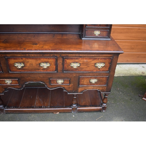 303 - Late 19th century oak dresser and rack of fine quality in the 18th century style of good proportions... 