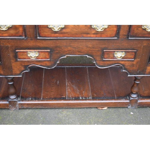 303 - Late 19th century oak dresser and rack of fine quality in the 18th century style of good proportions... 