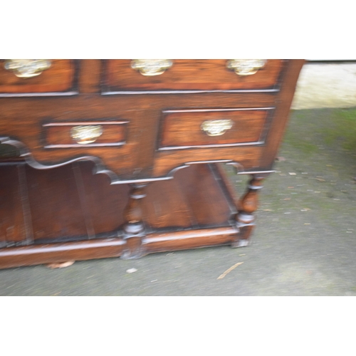 303 - Late 19th century oak dresser and rack of fine quality in the 18th century style of good proportions... 