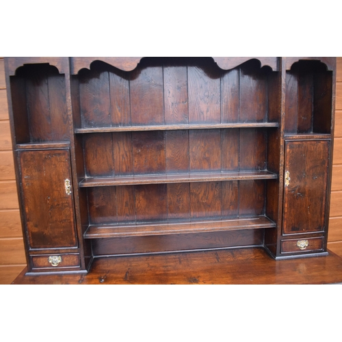 303 - Late 19th century oak dresser and rack of fine quality in the 18th century style of good proportions... 