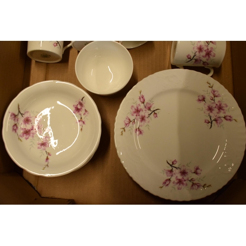 28 - A Hammersley part coffee set decorated with a pink floral scene to include a coffee pot, 6 coffee ca... 