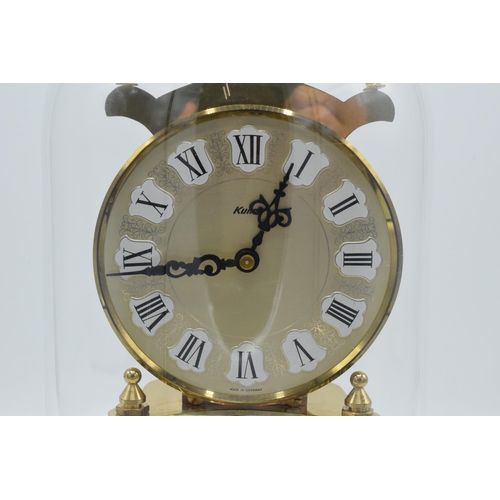 30 - A 20th century anniversary clock with dome made by Kieninger & Obergfell with key. Appears to be in ... 