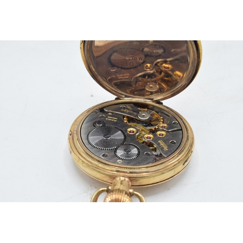 216 - A Roidor gold-plated half-hunter Swiss-made pocket watch with top-wind action. In ticking order thou... 