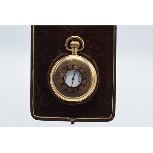 216 - A Roidor gold-plated half-hunter Swiss-made pocket watch with top-wind action. In ticking order thou... 