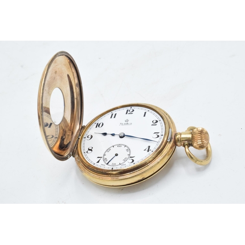 216 - A Roidor gold-plated half-hunter Swiss-made pocket watch with top-wind action. In ticking order thou... 