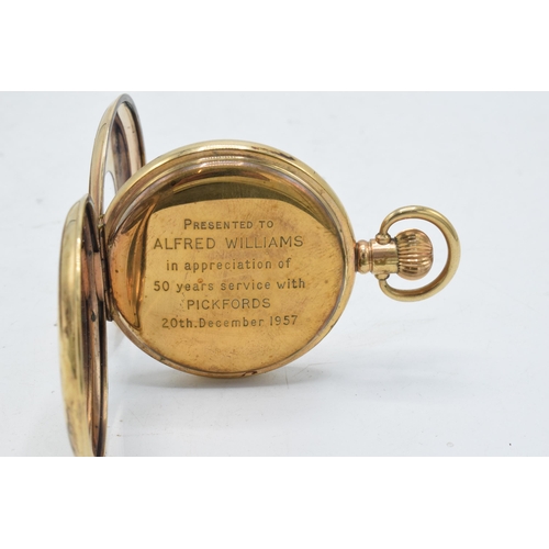 216 - A Roidor gold-plated half-hunter Swiss-made pocket watch with top-wind action. In ticking order thou... 