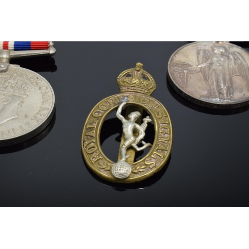 232 - A collection of militaria to include George VI silver Palestine 1945-48 medal and ribbon awarded to ... 