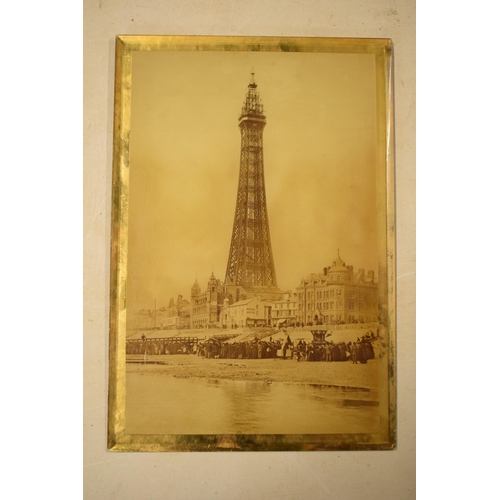 255 - A Victorian photograph behind glass by James Vincent of Blackpool Tower, plate number 20002.