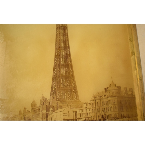 255 - A Victorian photograph behind glass by James Vincent of Blackpool Tower, plate number 20002.