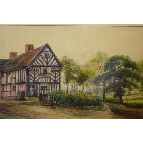 262 - A framed watercolour of Audley Old Hall by John Thorley, signed in bottom left corner. 66 x 49cm inc... 