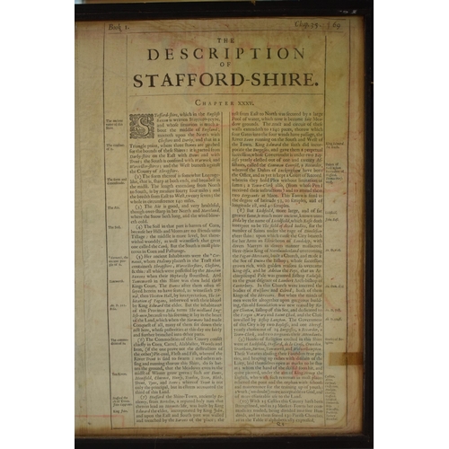 284 - John Speed hand coloured county map of Stafford 'Both Countie and Towne with the ancient citie of Li... 