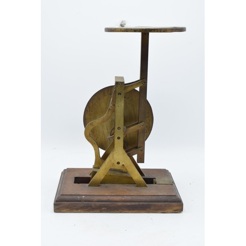 293 - A set of vintage brass and oak Parcel Post Balance scales by M and Co. 30cm tall.