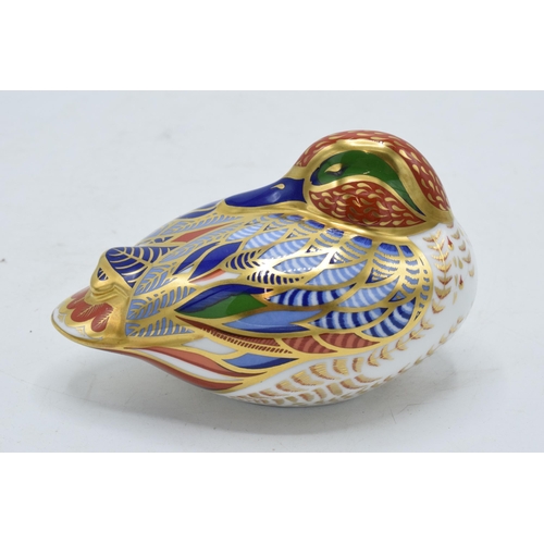 45 - Royal Crown Derby paperweight in the form of a Teal duck. First quality with stopper. In good condit... 