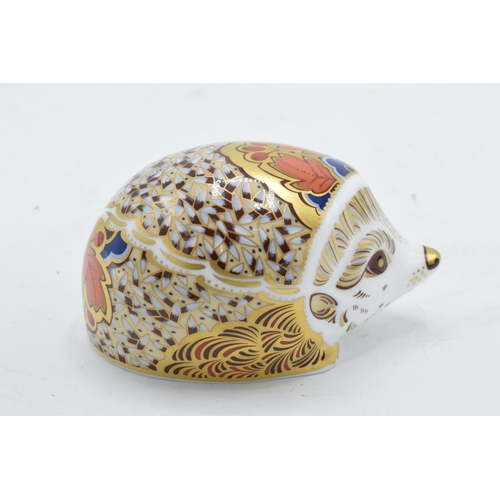 55 - Boxed Royal Crown Derby paperweight in the form of a hedgehog- Hawthorn. First quality with stopper.... 