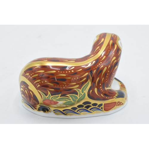 61 - Boxed Royal Crown Derby paperweight in the form of a Otter. First quality with stopper. In good cond... 