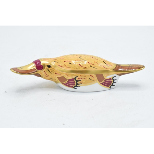 61A - Boxed Royal Crown Derby paperweight in the form of a Duck-billed Platypus made for The Australian Co... 