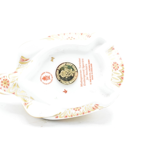 61B - Boxed Royal Crown Derby paperweight in the form of a Madagascan Tortoise from the Endangered Species... 