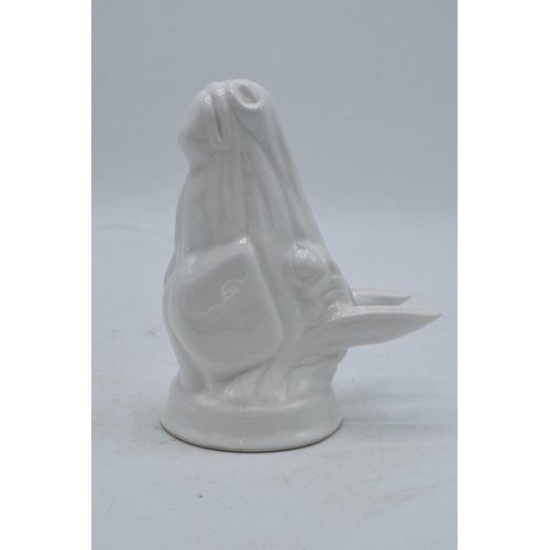 64 - James Kent Old Foley fine bone china stirrup cup in the form of a horse's head in a white glaze. In ... 