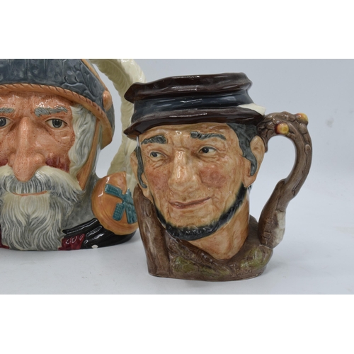 68 - A trio of large Royal Doulton character jugs to include Sam Weller, Johnny Appleseed D6372 and Don Q... 