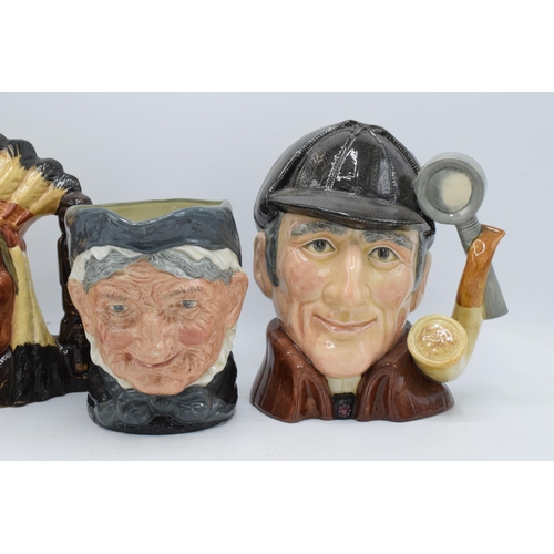 72 - A trio of large Royal Doulton character jugs to include the Sleuth D6631 (slightly different colourw... 