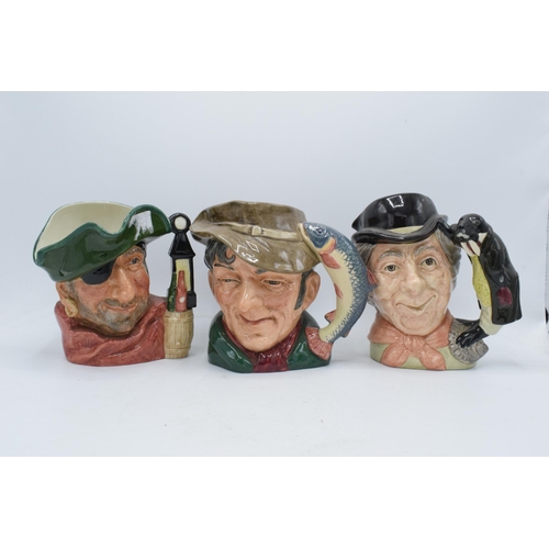 74 - A trio of large Royal Doulton character jugs to include Poacher D6429, Smuggler and Walrus & Carpent... 