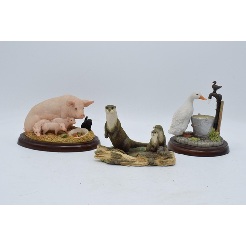 81 - A collection of Border Fine Arts figure to include Otter RW2 for the Chiltern Collection, There's No... 