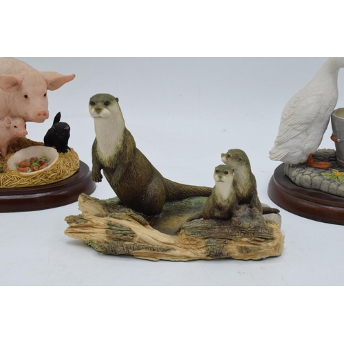 81 - A collection of Border Fine Arts figure to include Otter RW2 for the Chiltern Collection, There's No... 