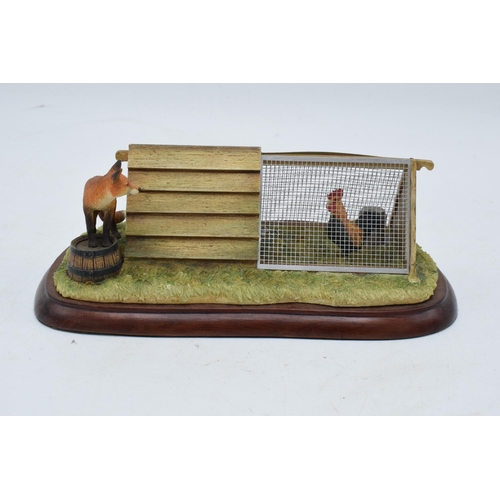 88 - A Hans Kendrick / James Herriot E N Ltd model of a fox surrounding a chicken coop. Border Fine Arts ... 