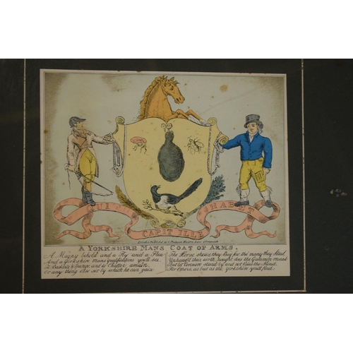 242 - A pair of 20th century prints to include A Yorkshire Mans Coat of Arms together with a John Speed ma... 