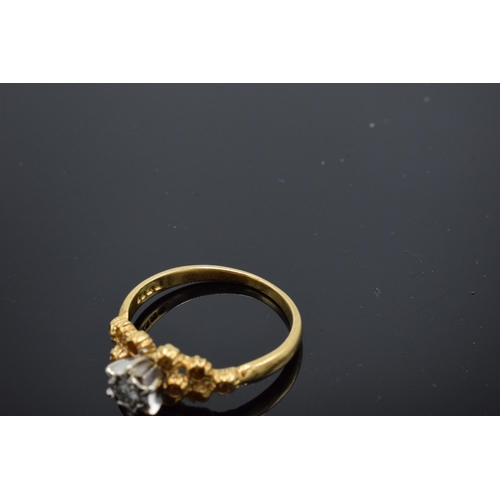 416 - 18ct gold and diamond ring. 3.6 grams. UK size O.