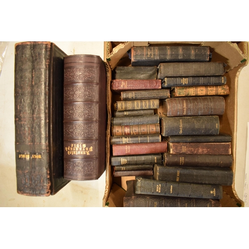 13 - A large collection of old Bibles and prayer books etc of varying sizes to include a couple of exampl... 