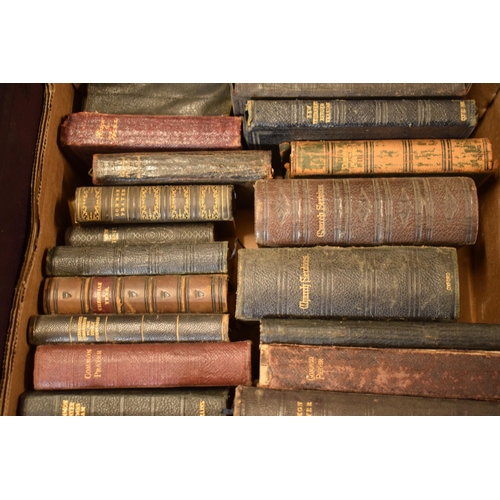 13 - A large collection of old Bibles and prayer books etc of varying sizes to include a couple of exampl... 