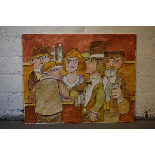 25 - Vincent Bennett (Plymouth 1910-1993), unframed oil on canvas panel, 'Mine's a Pint', 51cm x 41cm. AR... 