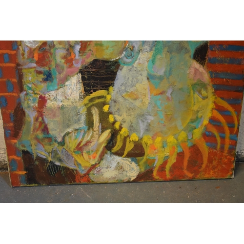 28 - Vincent Bennett (Plymouth 1910-1993), unframed oil on canvas, 'The Dance', 61cm x 51cm. Signed Vince... 