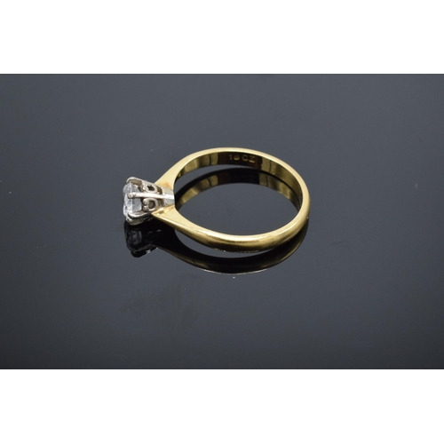 421 - 18ct gold ladies solitaire ring set with semi-precious stone. UK size M. 2.8 grams.