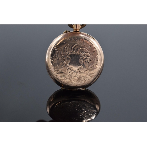 427 - A 9ct gold cased open-faced top-wind pocket watch. marked '9K' to inside of back. 34.4 grams gross w... 