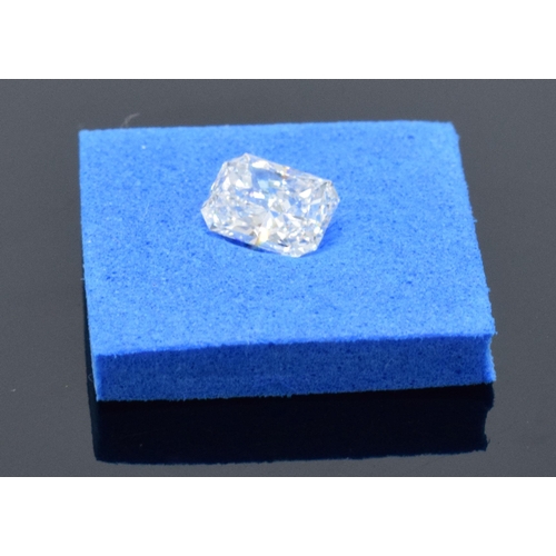 445 - Unmounted 0.5ct radiant-cut natural diamond. Cut-cornered radiant-cut. GIA Certified with laser-engr... 