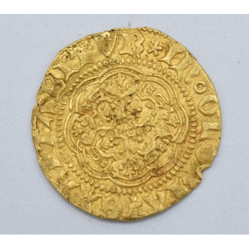 447 - Henry VI 1422-1461 Quarter Noble gold coin. 1.6 grams. 19mm diameter.