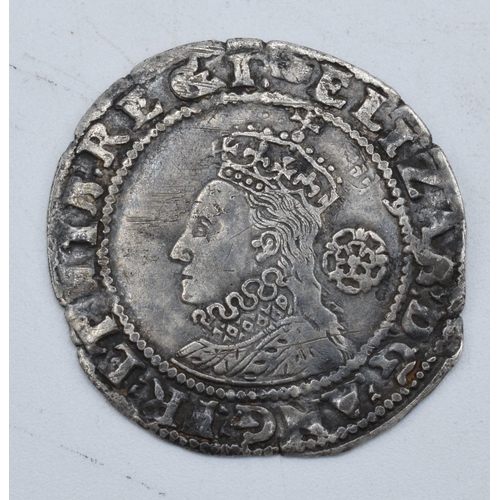 448 - Elizabeth I hammered silver coin. 25mm.