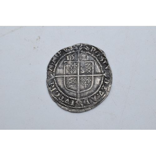 448 - Elizabeth I hammered silver coin. 25mm.